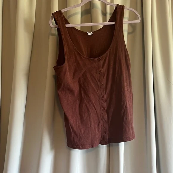 Oldnavy Brown Button down tank - Picture 1 of 3